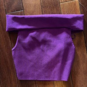 Purple Ribbed Tube Top